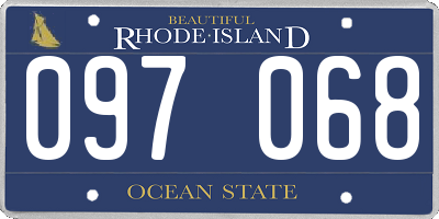 RI license plate 097068