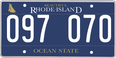 RI license plate 097070
