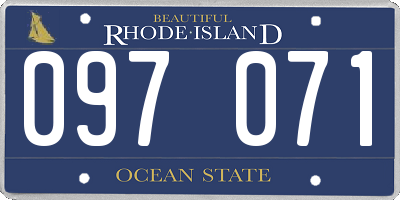 RI license plate 097071