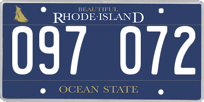 RI license plate 097072