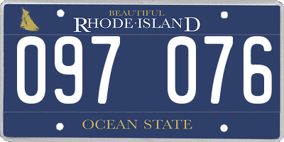 RI license plate 097076