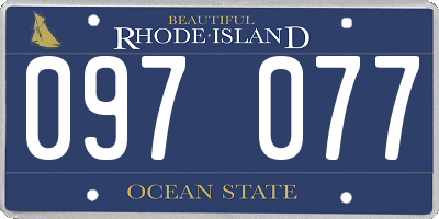 RI license plate 097077