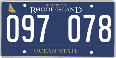 RI license plate 097078