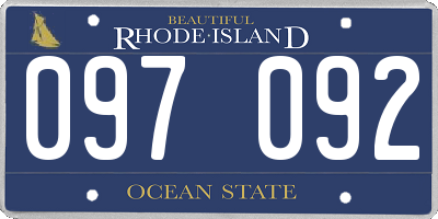 RI license plate 097092
