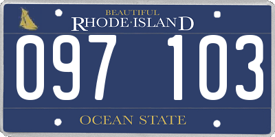 RI license plate 097103