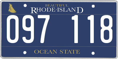 RI license plate 097118