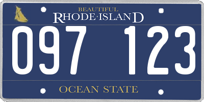 RI license plate 097123