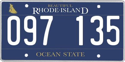 RI license plate 097135