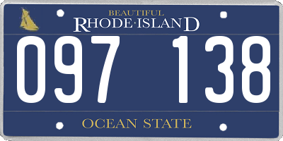 RI license plate 097138