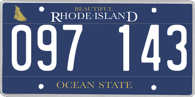 RI license plate 097143