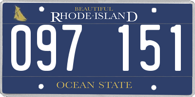 RI license plate 097151