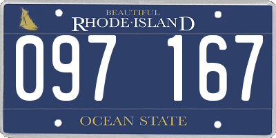RI license plate 097167