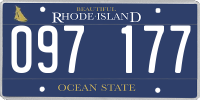 RI license plate 097177