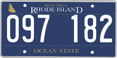 RI license plate 097182