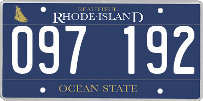 RI license plate 097192