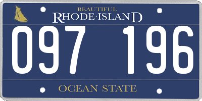 RI license plate 097196