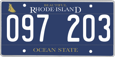 RI license plate 097203