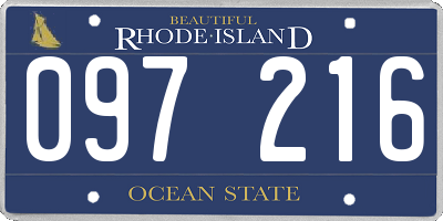 RI license plate 097216