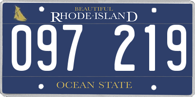 RI license plate 097219