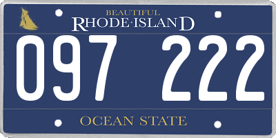 RI license plate 097222