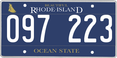 RI license plate 097223
