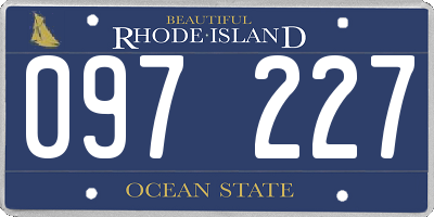 RI license plate 097227
