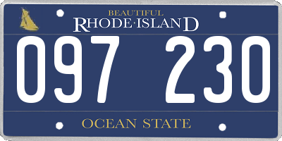 RI license plate 097230