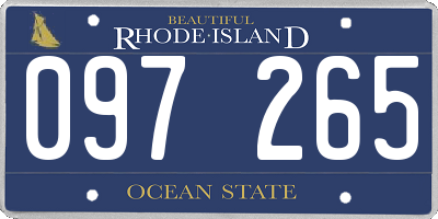 RI license plate 097265