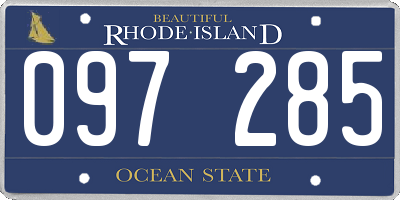 RI license plate 097285