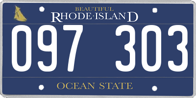 RI license plate 097303