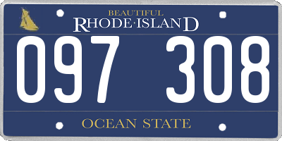 RI license plate 097308