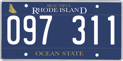 RI license plate 097311