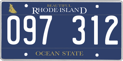 RI license plate 097312