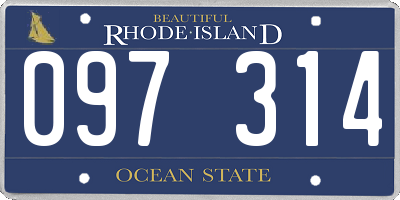 RI license plate 097314