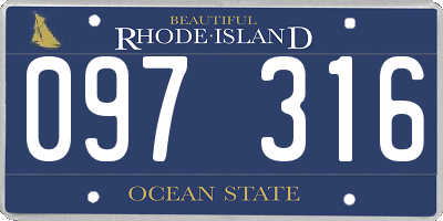 RI license plate 097316