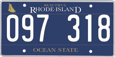 RI license plate 097318
