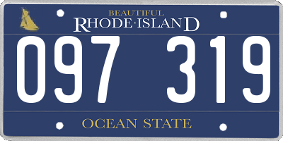RI license plate 097319