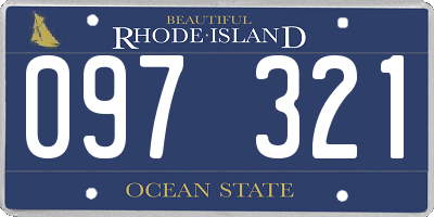 RI license plate 097321