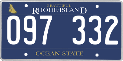 RI license plate 097332