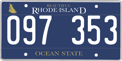 RI license plate 097353
