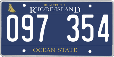 RI license plate 097354