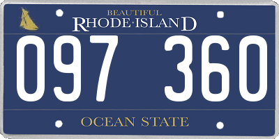 RI license plate 097360