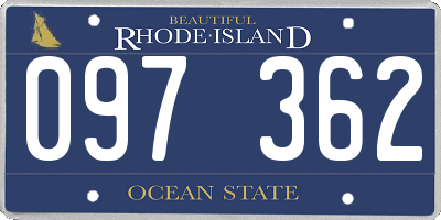 RI license plate 097362
