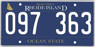 RI license plate 097363