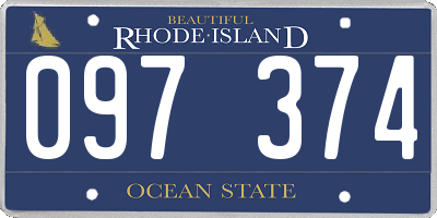 RI license plate 097374
