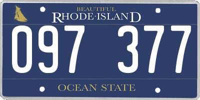 RI license plate 097377