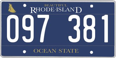 RI license plate 097381