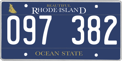 RI license plate 097382