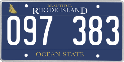 RI license plate 097383