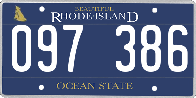 RI license plate 097386